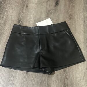 ZARA Black Leather Women's Shorts